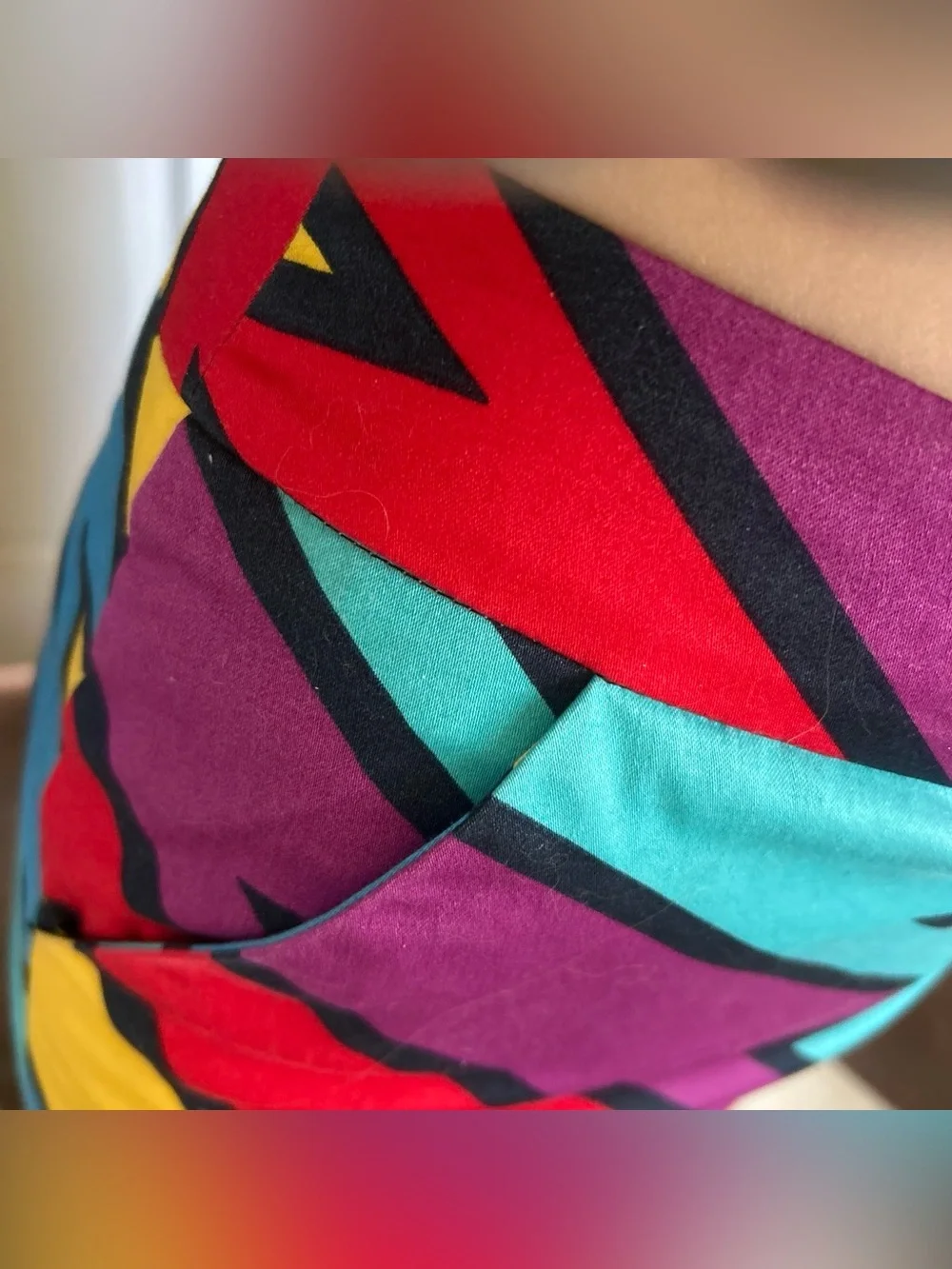 Loudmouth Multi Colored Zig Zag 90’s Mini Skirt With Shorts